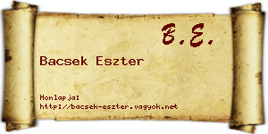 Bacsek Eszter névjegykártya
