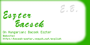 eszter bacsek business card